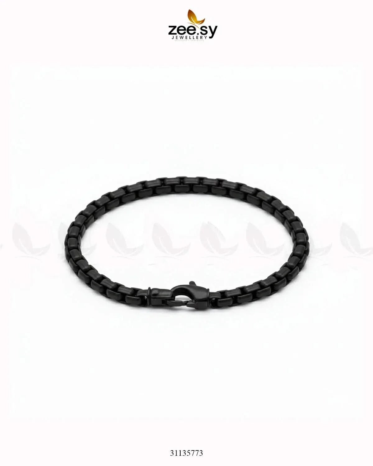 Mono Round Medium Box Bracelet for Men Black Bracelet - Zeesy Jewellery Pakistan | Premium Artificial & Imitation Jewellery
