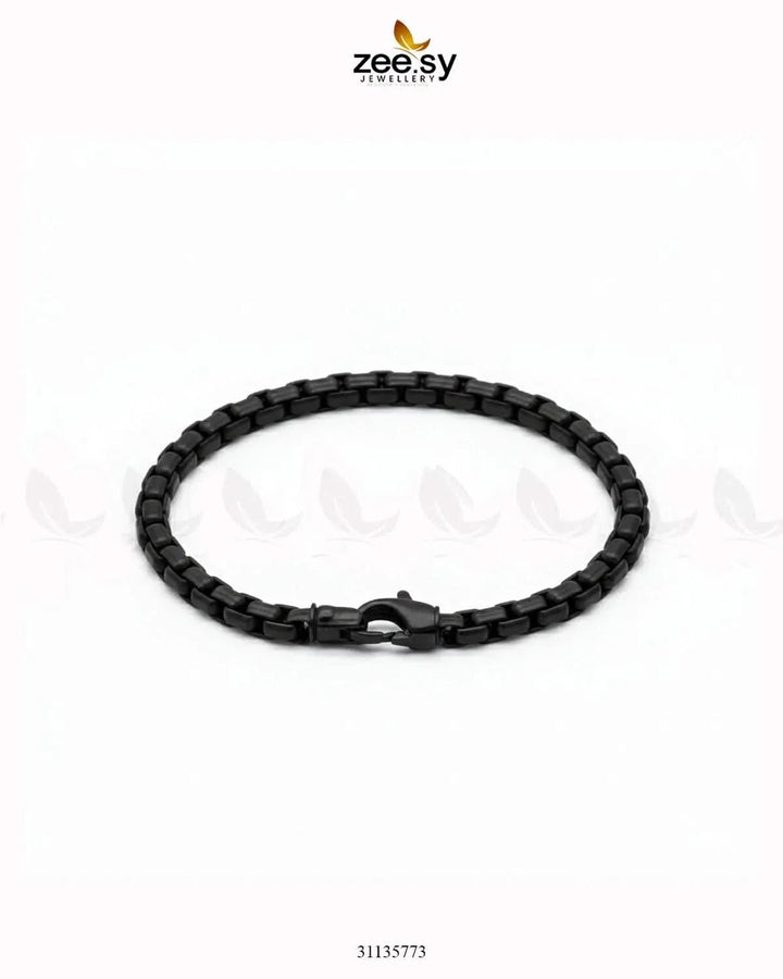 Mono Round Medium Box Bracelet for Men Black Bracelet - Zeesy Jewellery Pakistan | Premium Artificial & Imitation Jewellery