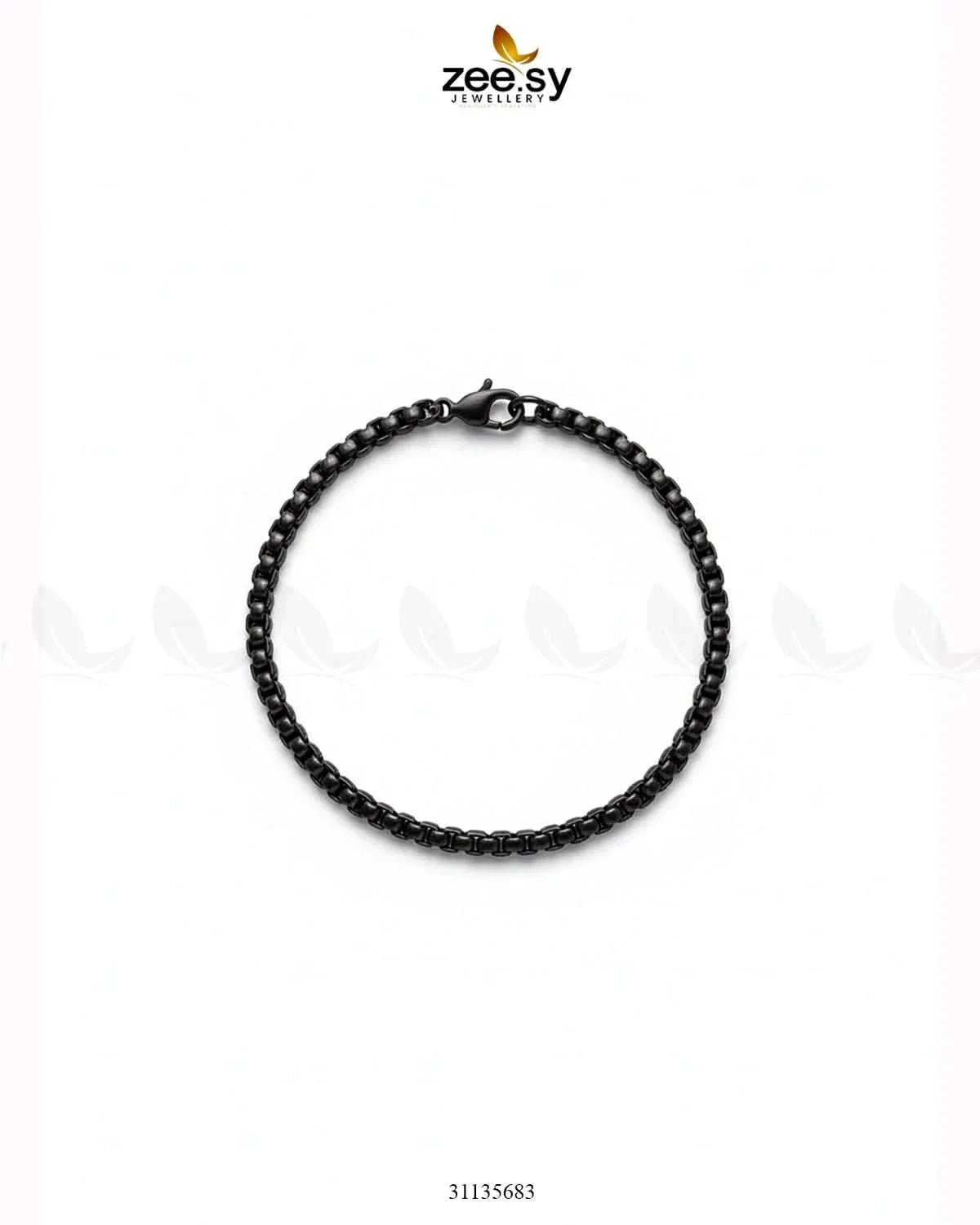 Mono Round Small Box Bracelet for Men Black Bracelet - Zeesy Jewellery Pakistan | Premium Artificial & Imitation Jewellery