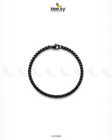 Mono Round Small Box Bracelet for Men Black Bracelet - Zeesy Jewellery Pakistan | Premium Artificial & Imitation Jewellery