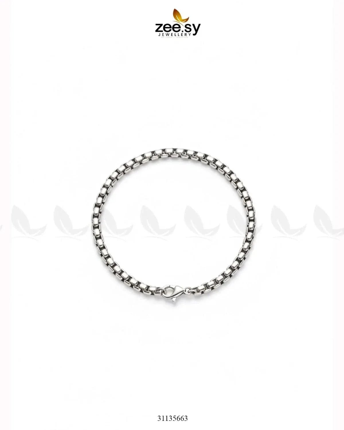 Mono Round Small Box Bracelet for Men Silver Bracelet - Zeesy Jewellery Pakistan | Premium Artificial & Imitation Jewellery