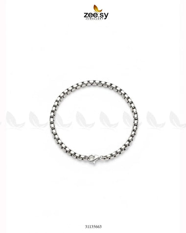 Mono Round Small Box Bracelet for Men Silver Bracelet - Zeesy Jewellery Pakistan | Premium Artificial & Imitation Jewellery