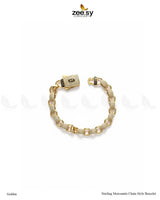 Starling Moissanite Charm Style Bracelet Golden Bracelet - Zeesy Jewellery Pakistan | Premium Artificial & Imitation Jewellery