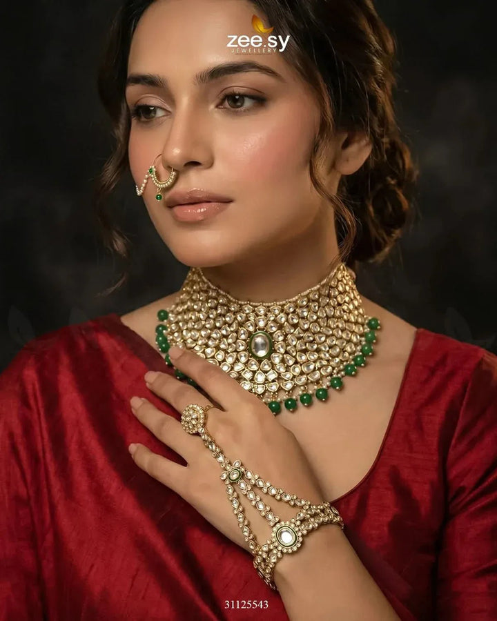 Jeweled Traditionnal Grand Bridal Set Bridal - Zeesy Jewellery Pakistan | Premium Artificial & Imitation Jewellery