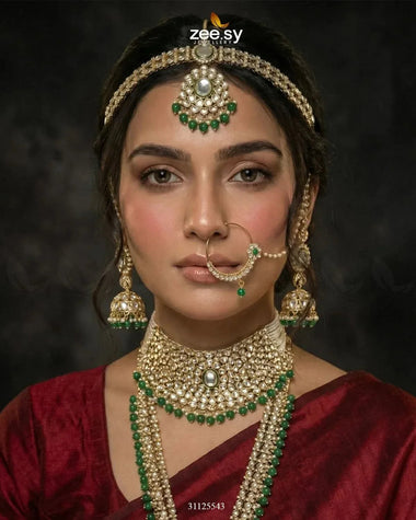 Jeweled Traditionnal Grand Bridal Set Bridal - Zeesy Jewellery Pakistan | Premium Artificial & Imitation Jewellery