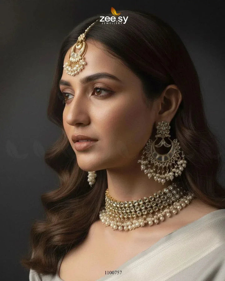 KUNDAN BRIDAL-0144 Bridal Set - Zeesy Jewellery Pakistan | Premium Artificial & Imitation Jewellery