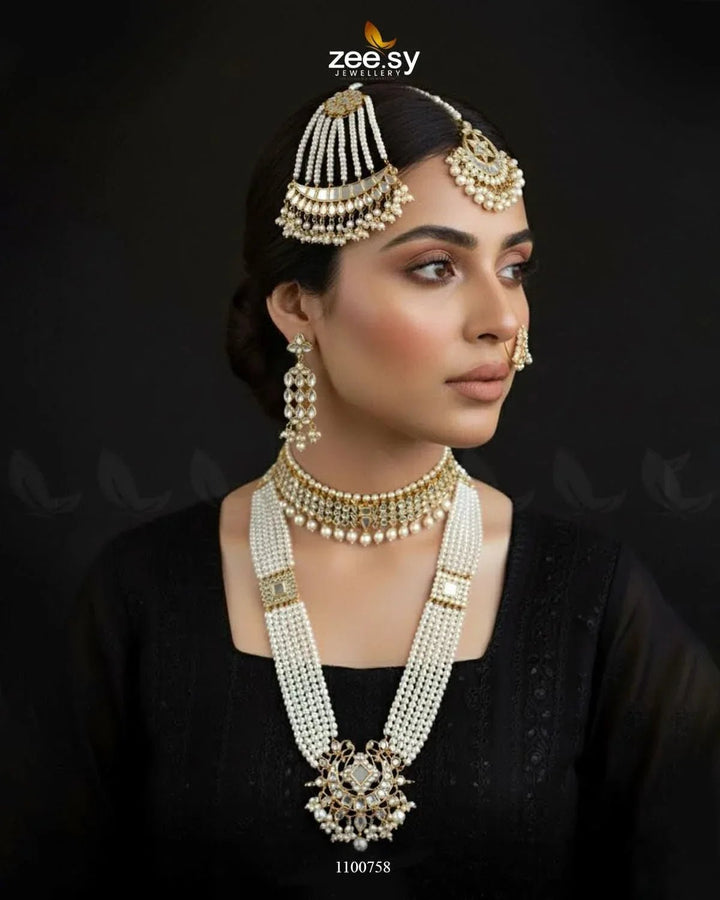 Kundan Bridal-0148 Bridal Set - Zeesy Jewellery Pakistan | Premium Artificial & Imitation Jewellery