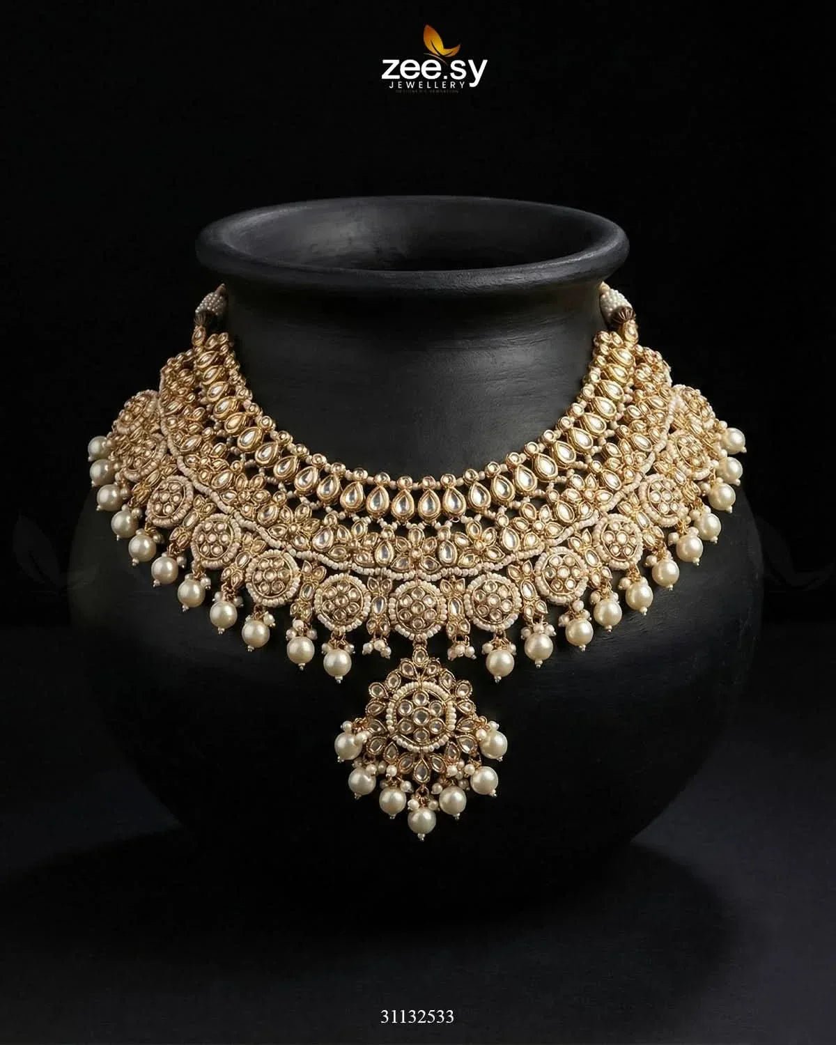 Royal Heritage Kundan Bridal Set Bridal Set - Zeesy Jewellery Pakistan | Premium Artificial & Imitation Jewellery