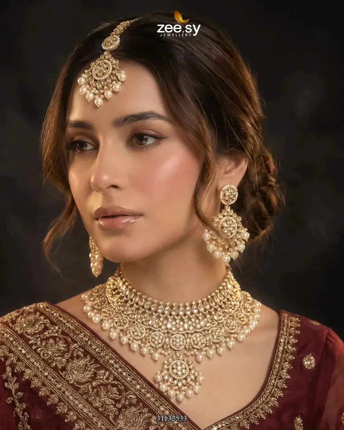 Royal Heritage Kundan Bridal Set Bridal Set - Zeesy Jewellery Pakistan | Premium Artificial & Imitation Jewellery