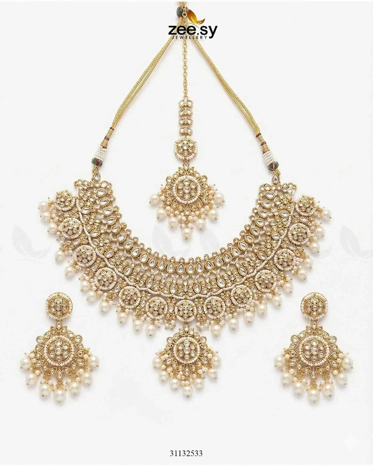 Royal Heritage Kundan Bridal Set Bridal Set - Zeesy Jewellery Pakistan | Premium Artificial & Imitation Jewellery