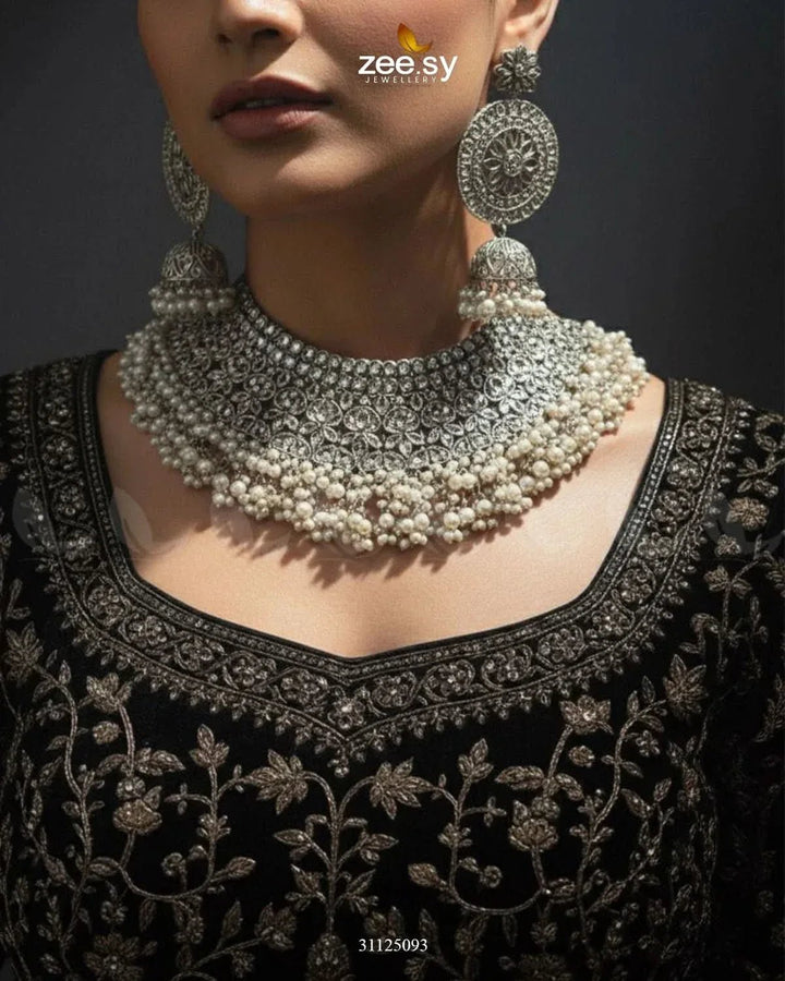 Precious Moitif Ornate Bridal Set Bridal Set - Zeesy Jewellery Pakistan | Premium Artificial & Imitation Jewellery