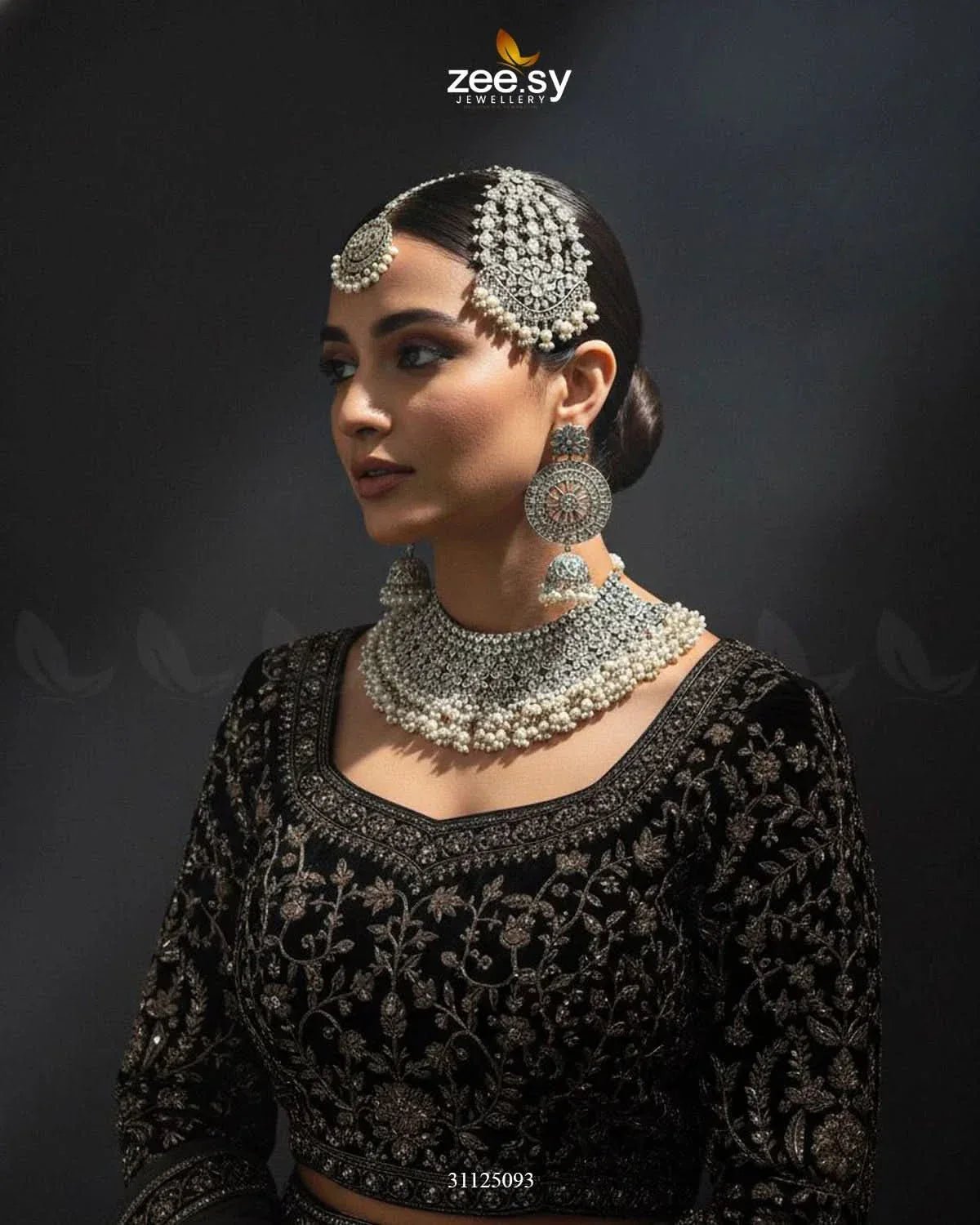 Precious Moitif Ornate Bridal Set Bridal Set - Zeesy Jewellery Pakistan | Premium Artificial & Imitation Jewellery