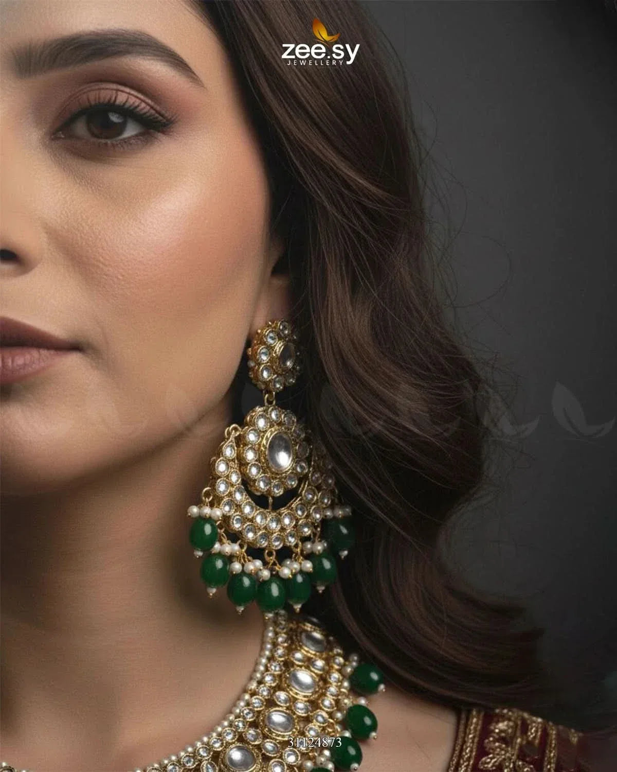 Exquisite Precious Formed Bridal Set Bridal Set - Zeesy Jewellery Pakistan | Premium Artificial & Imitation Jewellery