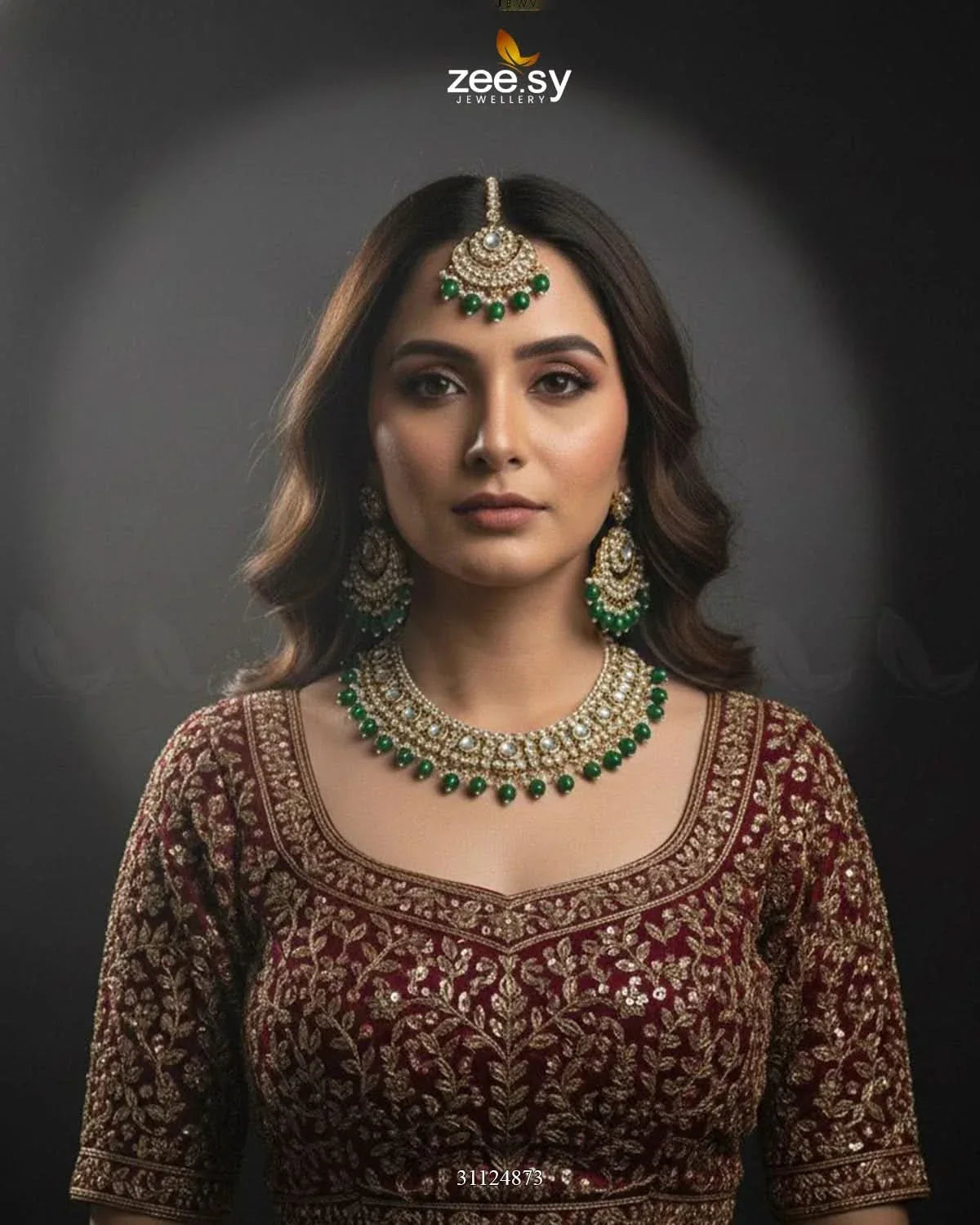 Exquisite Precious Formed Bridal Set Bridal Set - Zeesy Jewellery Pakistan | Premium Artificial & Imitation Jewellery