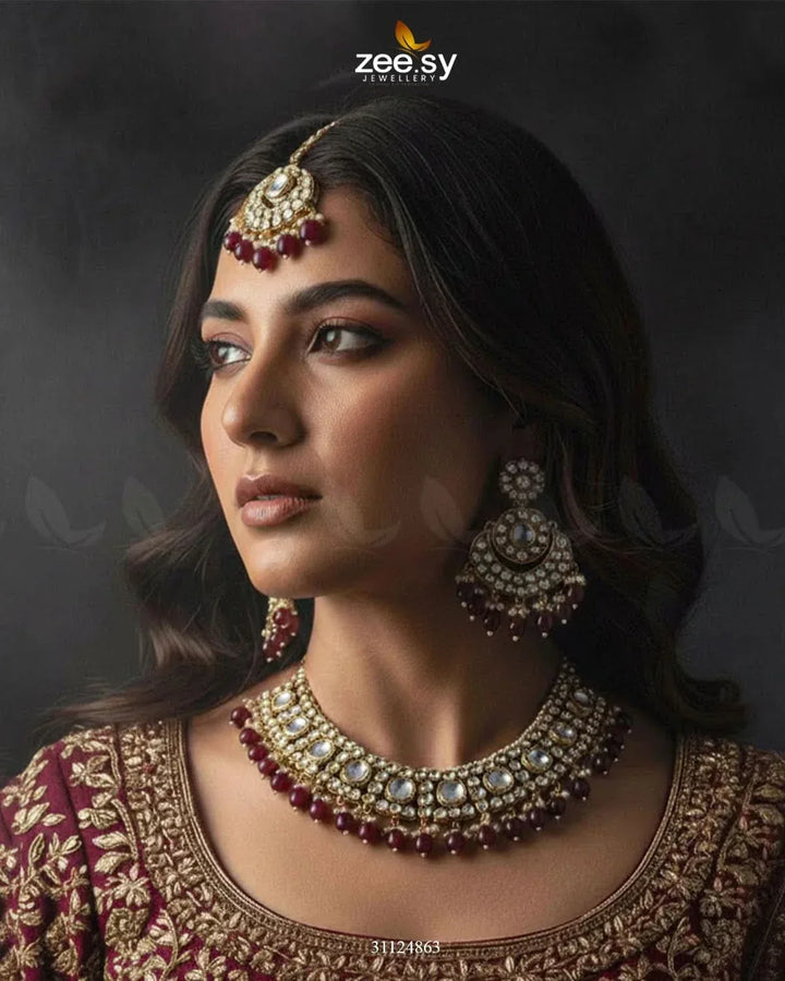 Exquisite Precious Formed Bridal Set Bridal Set - Zeesy Jewellery Pakistan | Premium Artificial & Imitation Jewellery