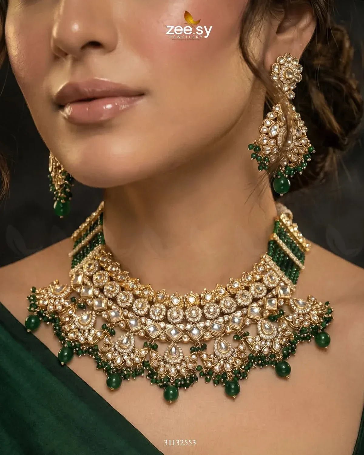 Anarkali Faux Pearl Bridal Set Bridal Set - Zeesy Jewellery Pakistan | Premium Artificial & Imitation Jewellery