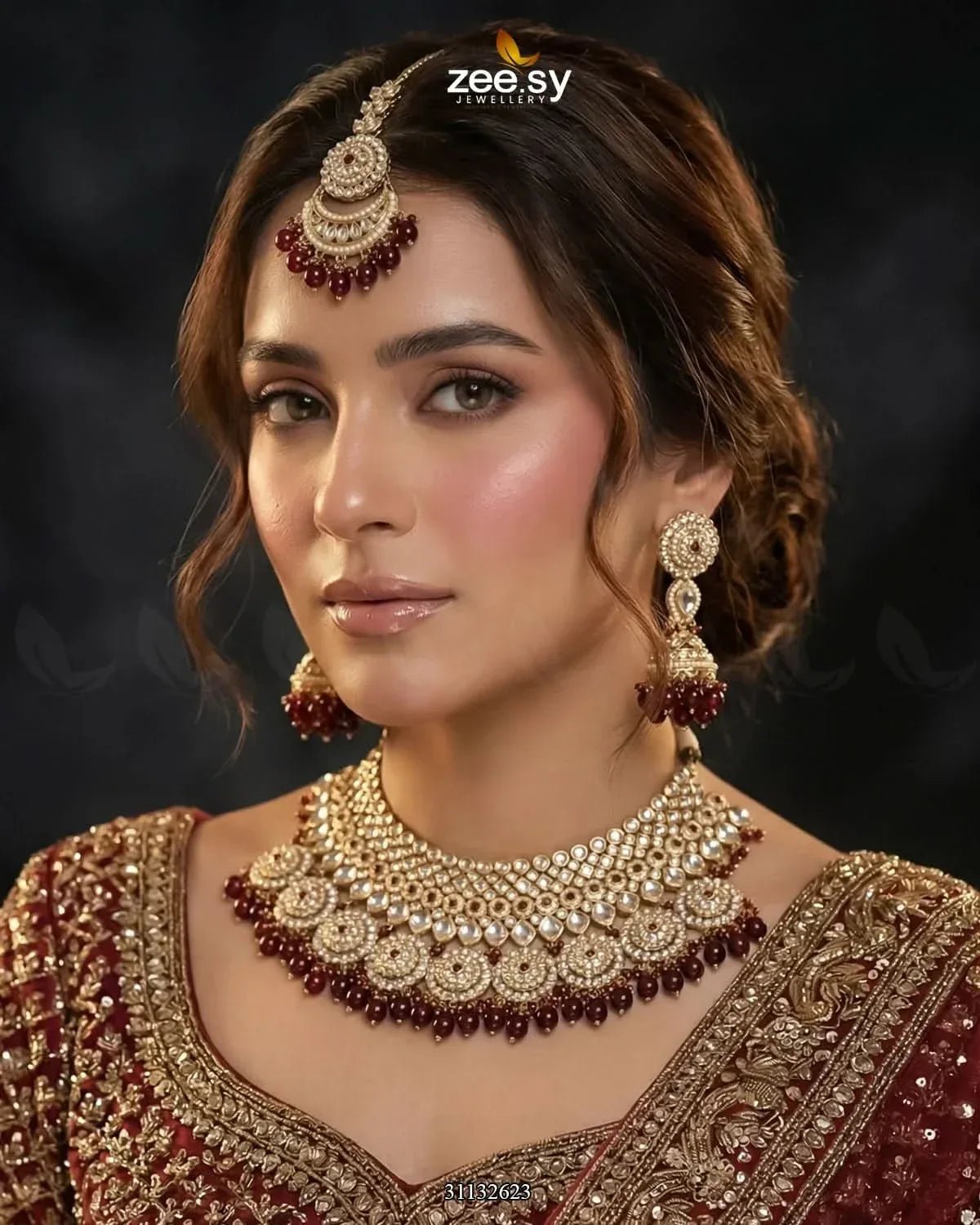 Royal Flower Kundan Bridal Set Bridal Set - Zeesy Jewellery Pakistan | Premium Artificial & Imitation Jewellery