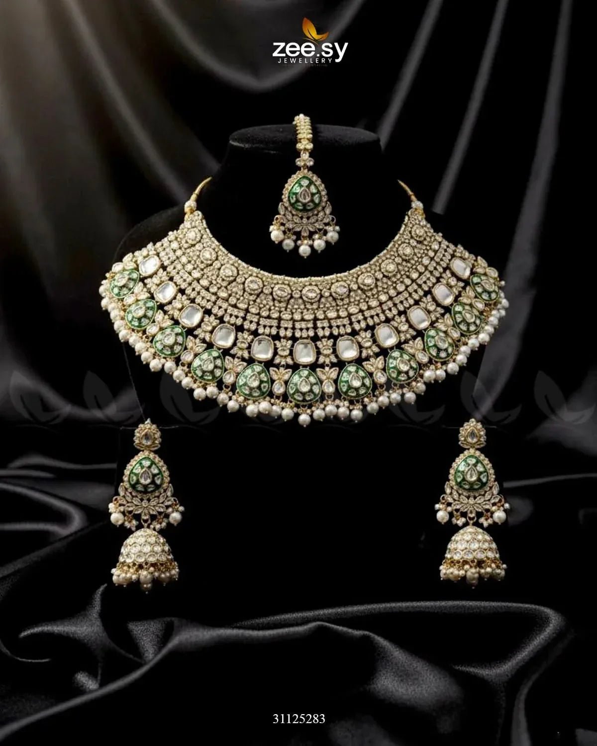 Royal Intricate Crystal Bridal Set Bridal Set - Zeesy Jewellery Pakistan | Premium Artificial & Imitation Jewellery
