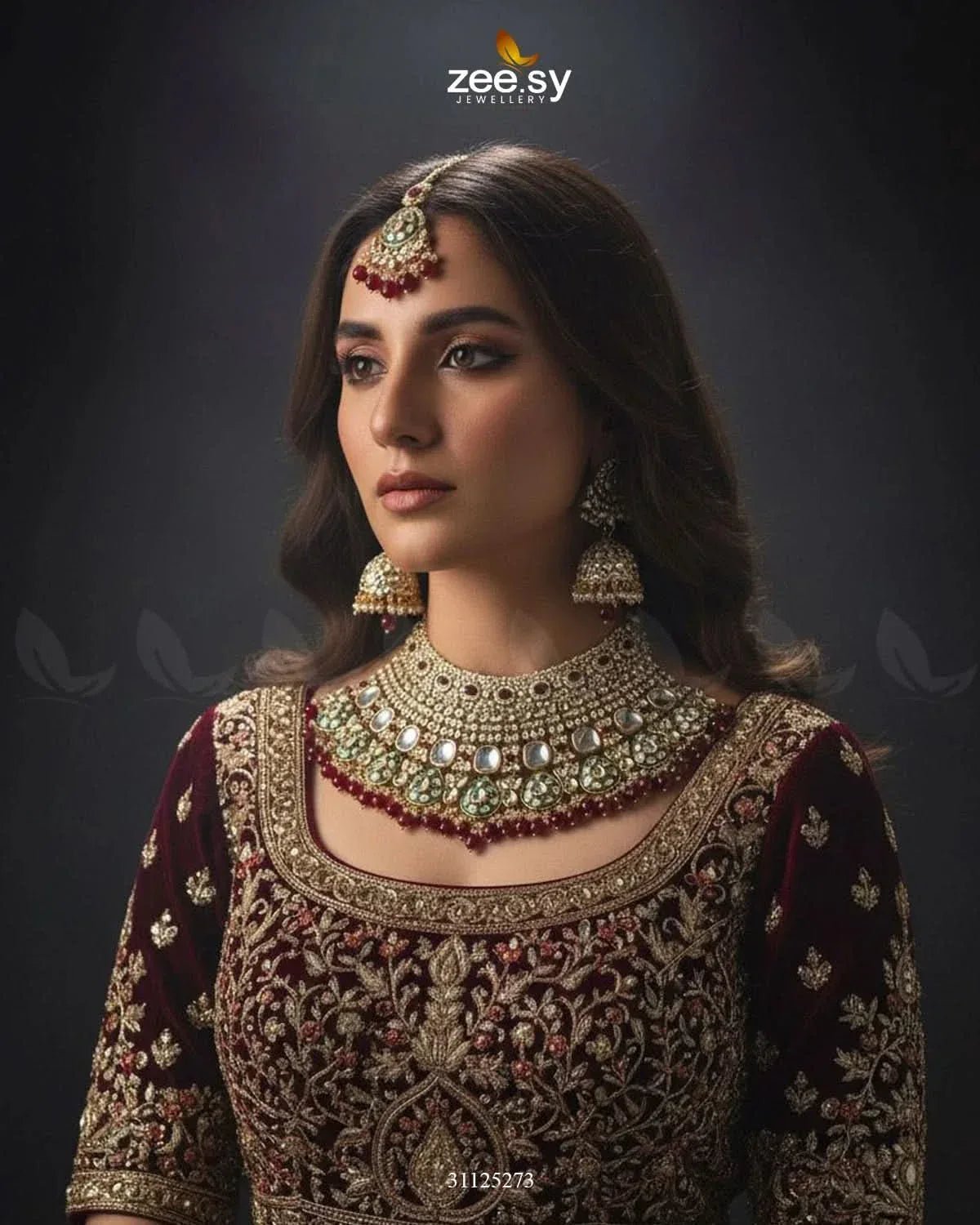 Royal Intricate Crystal Bridal Set Bridal Set - Zeesy Jewellery Pakistan | Premium Artificial & Imitation Jewellery