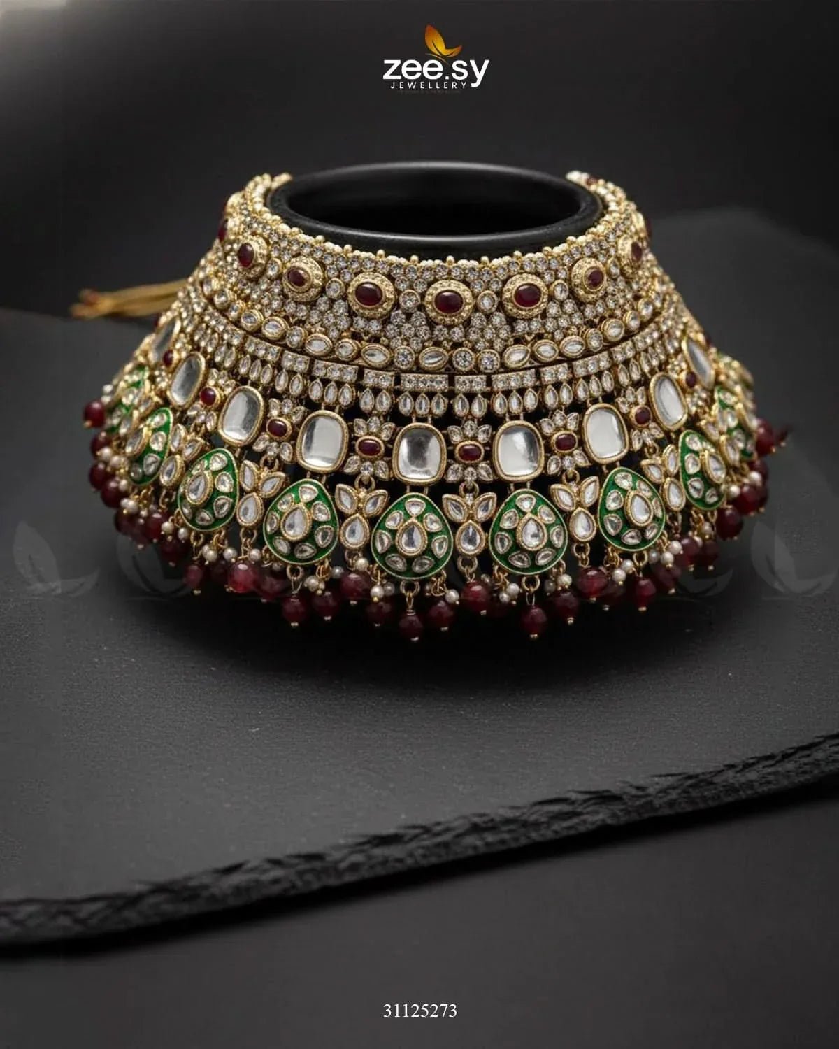 Royal Intricate Crystal Bridal Set Bridal Set - Zeesy Jewellery Pakistan | Premium Artificial & Imitation Jewellery