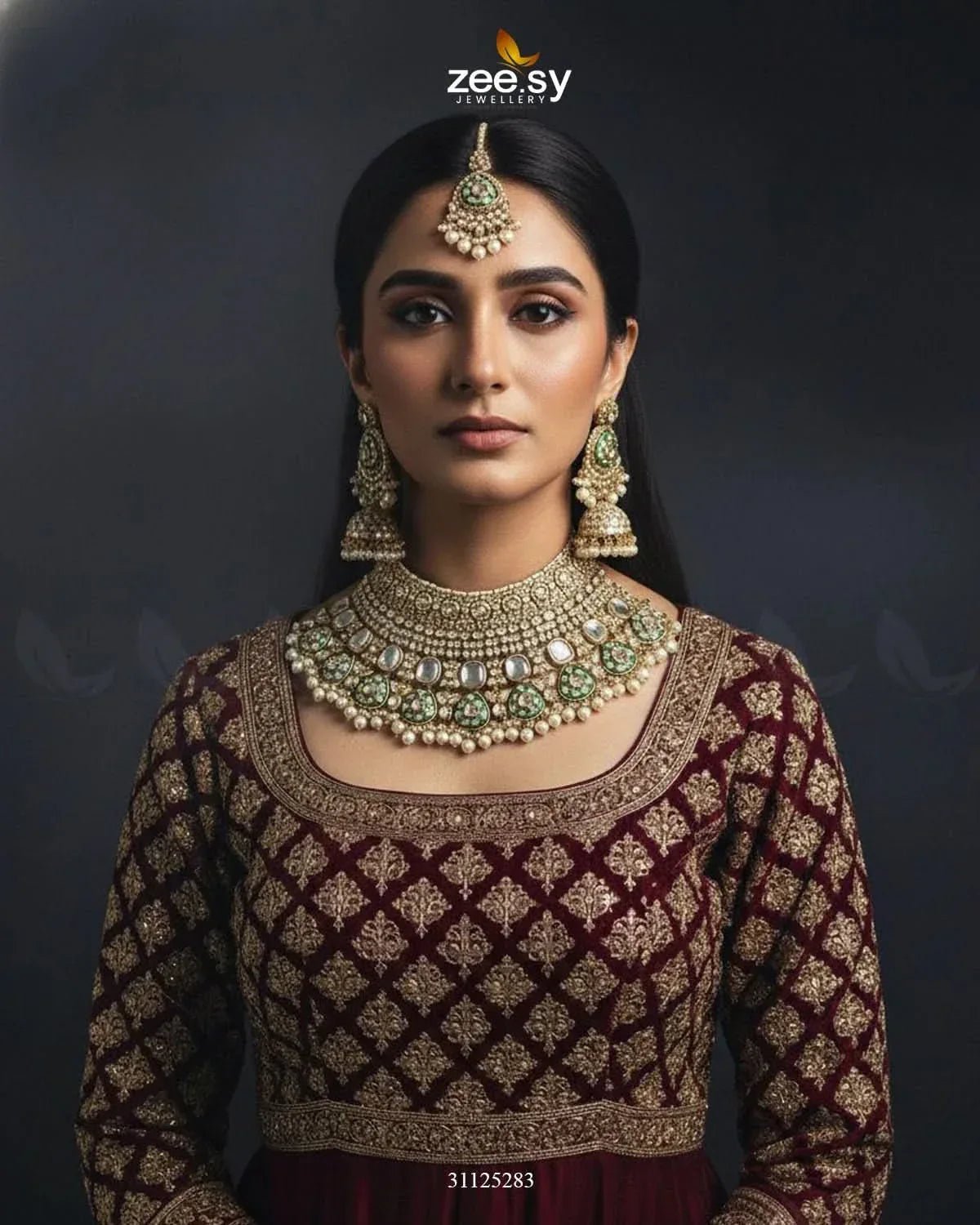 Royal Intricate Crystal Bridal Set Bridal Set - Zeesy Jewellery Pakistan | Premium Artificial & Imitation Jewellery