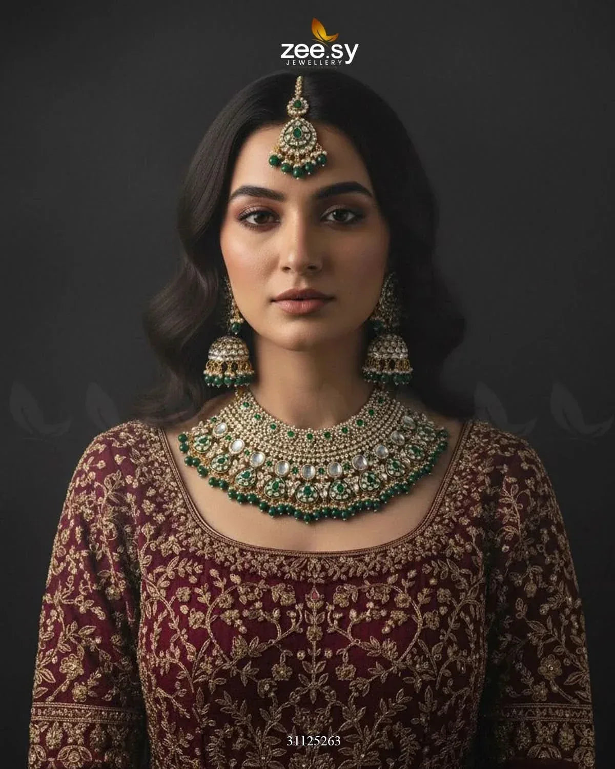 Royal Intricate Crystal Bridal Set Bridal Set - Zeesy Jewellery Pakistan | Premium Artificial & Imitation Jewellery