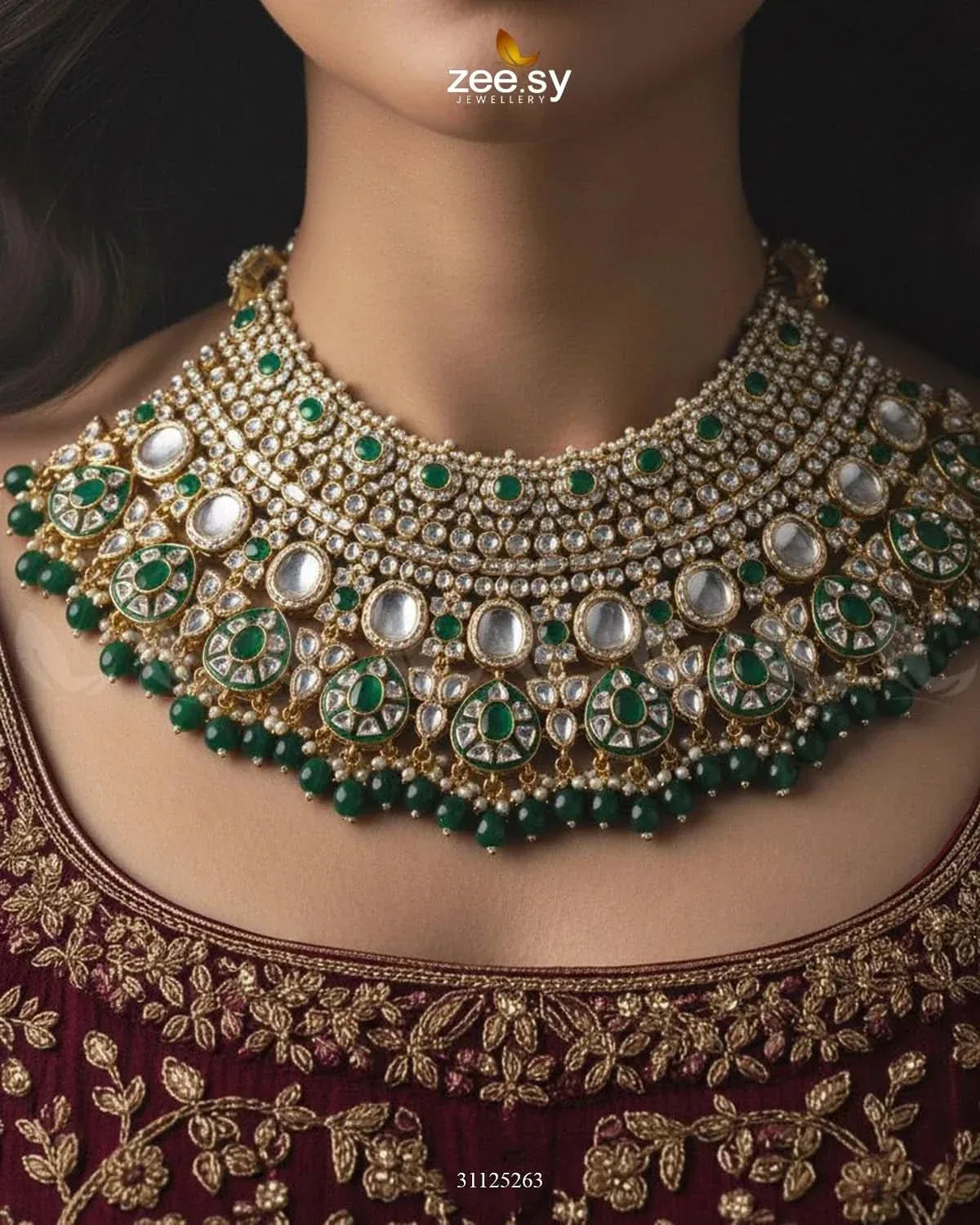 Royal Intricate Crystal Bridal Set Bridal Set - Zeesy Jewellery Pakistan | Premium Artificial & Imitation Jewellery