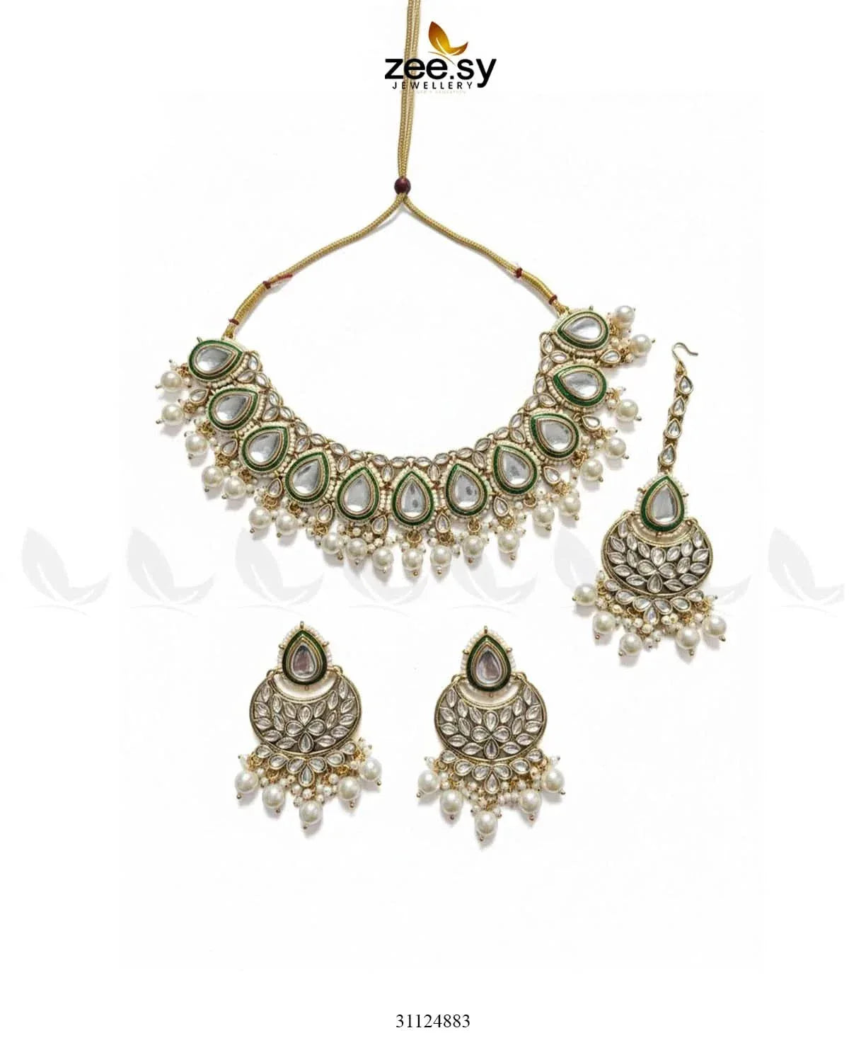 Grandeur Crystal Bridal Set Bridal Set - Zeesy Jewellery Pakistan | Premium Artificial & Imitation Jewellery