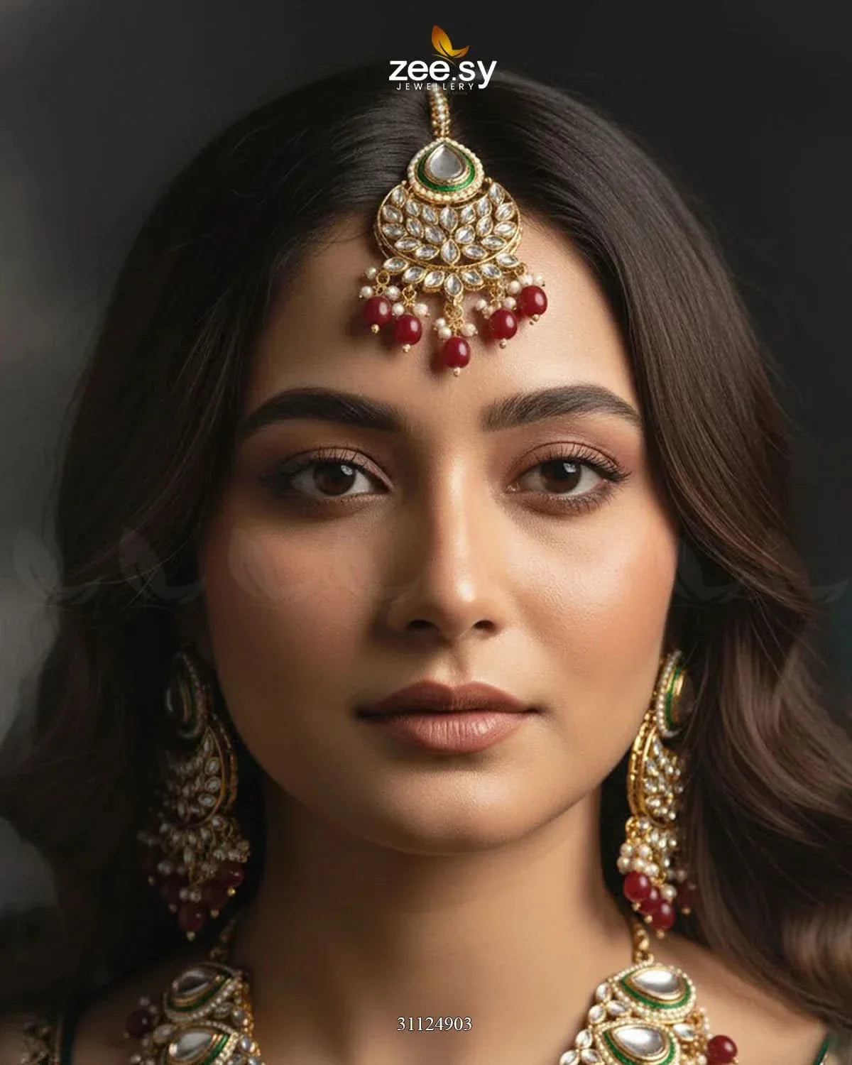Grandeur Crystal Bridal Set Bridal Set - Zeesy Jewellery Pakistan | Premium Artificial & Imitation Jewellery