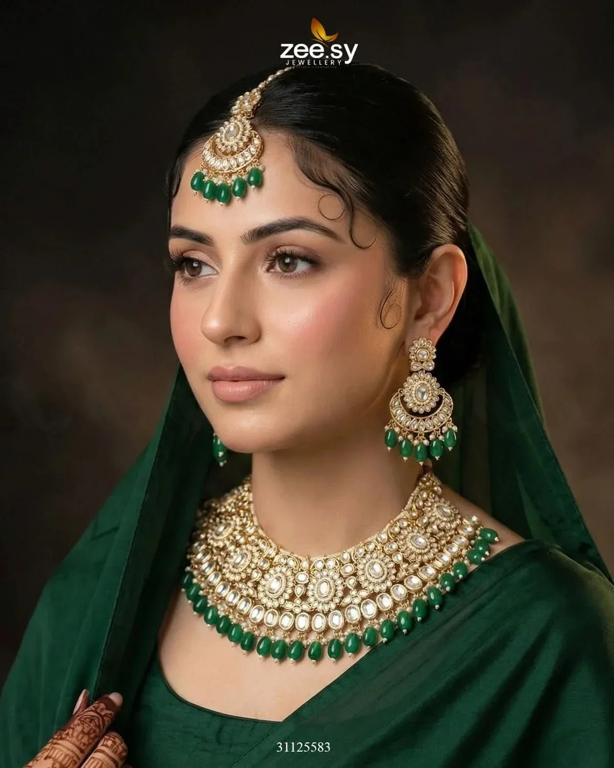 Magnificat Wide Gilded Bridal Set Bridal Set - Zeesy Jewellery Pakistan | Premium Artificial & Imitation Jewellery