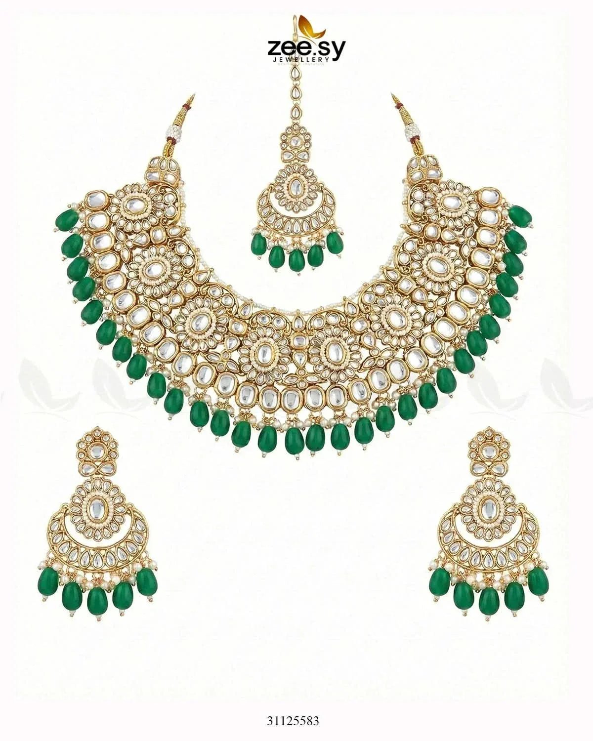 Magnificat Wide Gilded Bridal Set Bridal Set - Zeesy Jewellery Pakistan | Premium Artificial & Imitation Jewellery