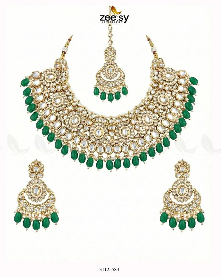 Magnificat Wide Gilded Bridal Set Bridal Set - Zeesy Jewellery Pakistan | Premium Artificial & Imitation Jewellery