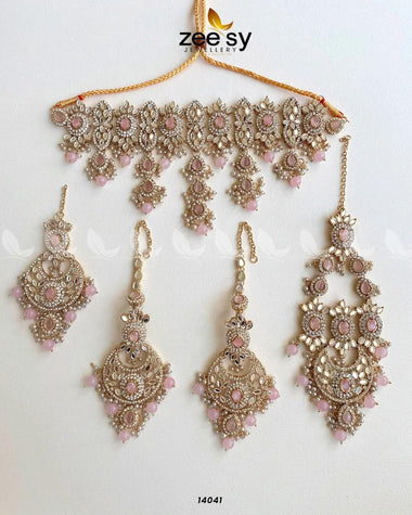 Annie's Bridal Set Pink Bridal Set - Zeesy Jewellery Pakistan | Premium Artificial & Imitation Jewellery