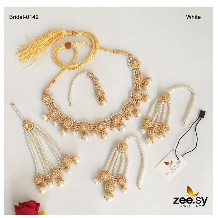 Crescent Bridal-0244 White Bridal Set - Zeesy Jewellery Pakistan | Premium Artificial & Imitation Jewellery
