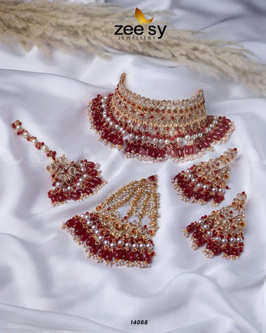 Spark Bridal Set Red Bridal Set - Zeesy Jewellery Pakistan | Premium Artificial & Imitation Jewellery