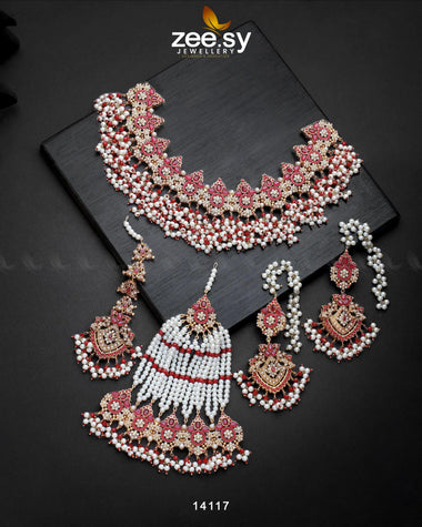 Aurum Bridal Set Red Bridal Set - Zeesy Jewellery Pakistan | Premium Artificial & Imitation Jewellery