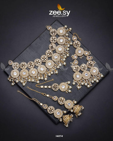 Elegance Bridal Set Pearl Bridal Set - Zeesy Jewellery Pakistan | Premium Artificial & Imitation Jewellery