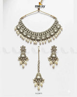 Eminet Bold Crystal Bridal Set White Bridal Set - Zeesy Jewellery Pakistan | Premium Artificial & Imitation Jewellery