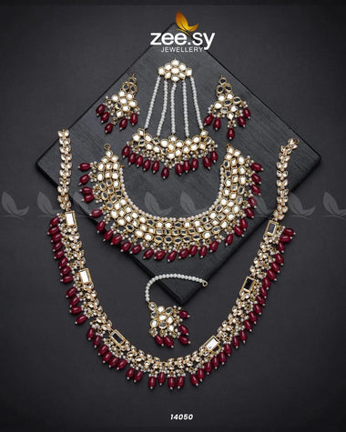 Enigmatic Bridal Set Red Bridal Set - Zeesy Jewellery Pakistan | Premium Artificial & Imitation Jewellery