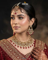 Faiqa's Rhodium Polished Bridal Set Bridal Set - Zeesy Jewellery Pakistan | Premium Artificial & Imitation Jewellery
