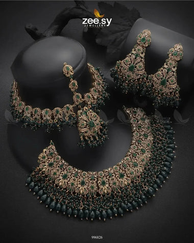 Frithia Bridal Set Green Bridal Set - Zeesy Jewellery Pakistan | Premium Artificial & Imitation Jewellery