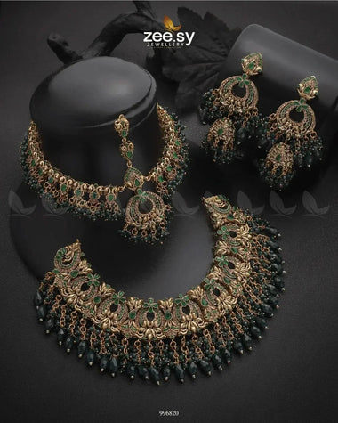 Hadiqa Bridal Set Green Bridal Set - Zeesy Jewellery Pakistan | Premium Artificial & Imitation Jewellery