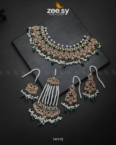 Mahira Bridal Set Green Bridal Set - Zeesy Jewellery Pakistan | Premium Artificial & Imitation Jewellery