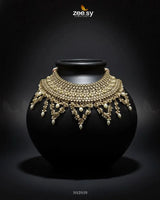 Rich Bold Hand Sculpt Bridal Set Champagne Bridal Set - Zeesy Jewellery Pakistan | Premium Artificial & Imitation Jewellery