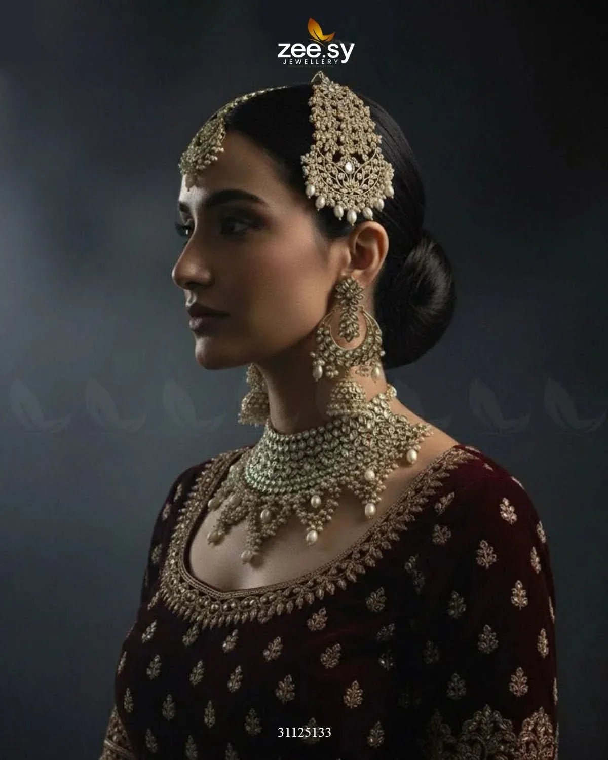 Rich Bold Hand Sculpt Bridal Set Bridal Set - Zeesy Jewellery Pakistan | Premium Artificial & Imitation Jewellery