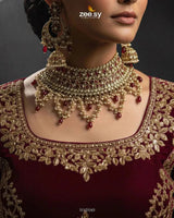 Rich Bold Hand Sculpt Bridal Set Bridal Set - Zeesy Jewellery Pakistan | Premium Artificial & Imitation Jewellery