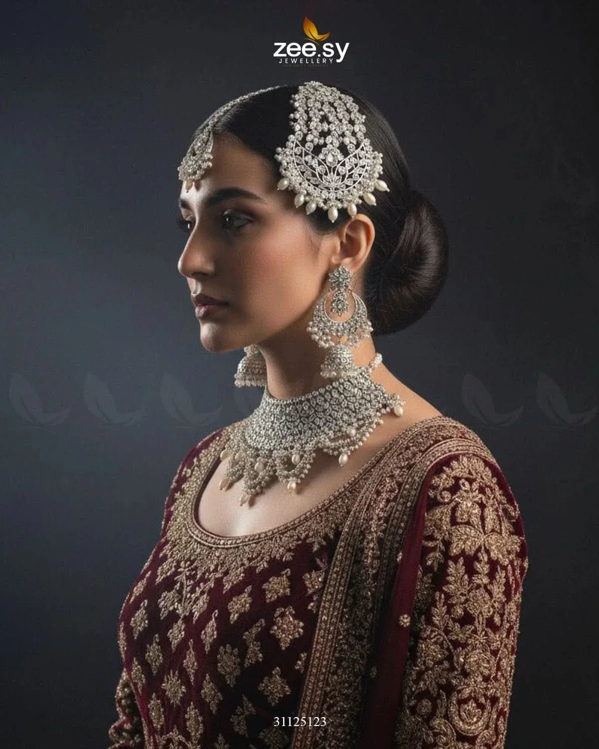 Rich Bold Hand Sculpt Bridal Set Bridal Set - Zeesy Jewellery Pakistan | Premium Artificial & Imitation Jewellery