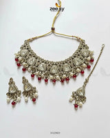 Rich Sentimental Crystal Bridal Set Red Bridal Set - Zeesy Jewellery Pakistan | Premium Artificial & Imitation Jewellery