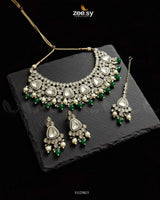 Rich Sentimental Crystal Bridal Set Green Bridal Set - Zeesy Jewellery Pakistan | Premium Artificial & Imitation Jewellery
