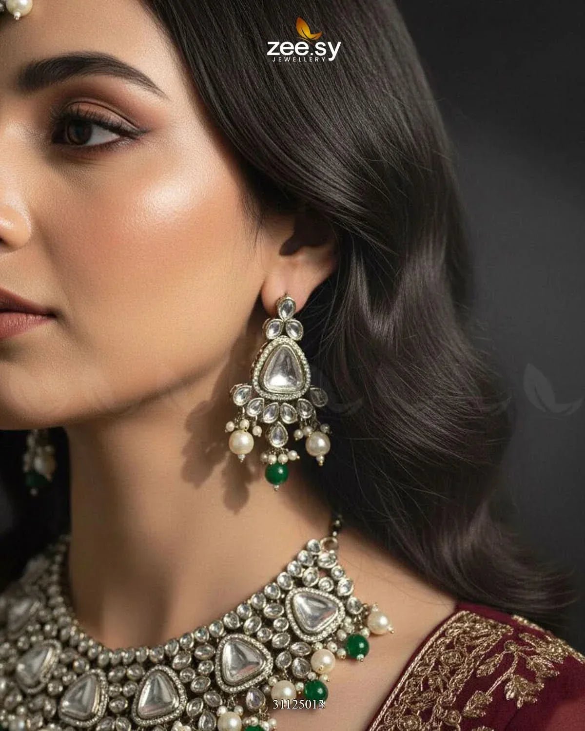 Rich Sentimental Crystal Bridal Set Bridal Set - Zeesy Jewellery Pakistan | Premium Artificial & Imitation Jewellery